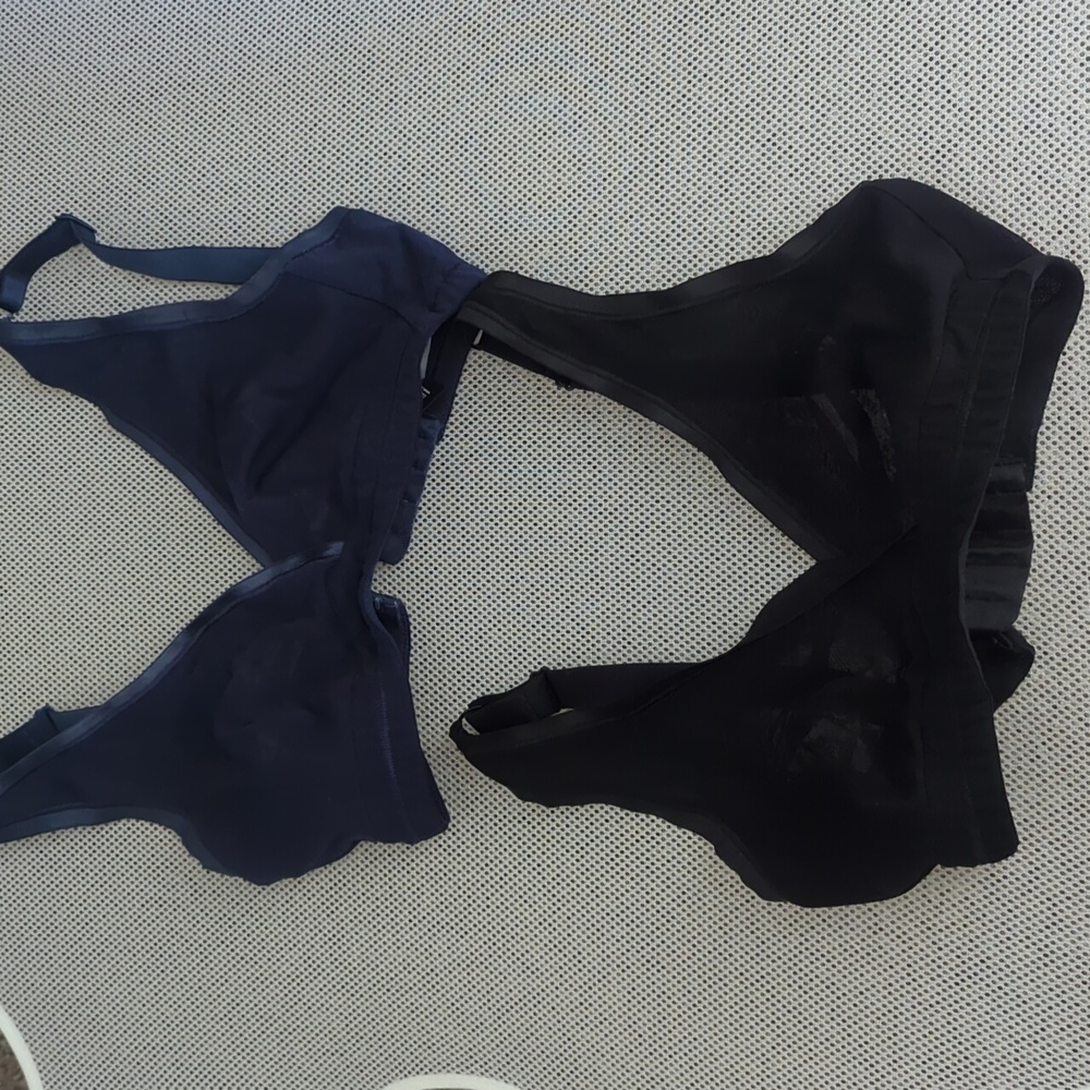 Cosabella bralette set black and blue size small